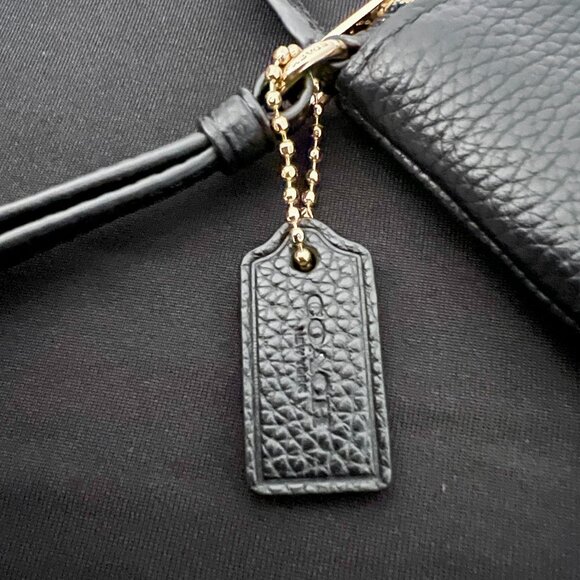 Coach Black Pebble Wristlet With Leather Hang Tag and Gold Hardware - Picture 5 of 12